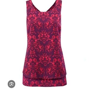 CABI AUBERGINE RED SPLIT BACK TANK SZ MED